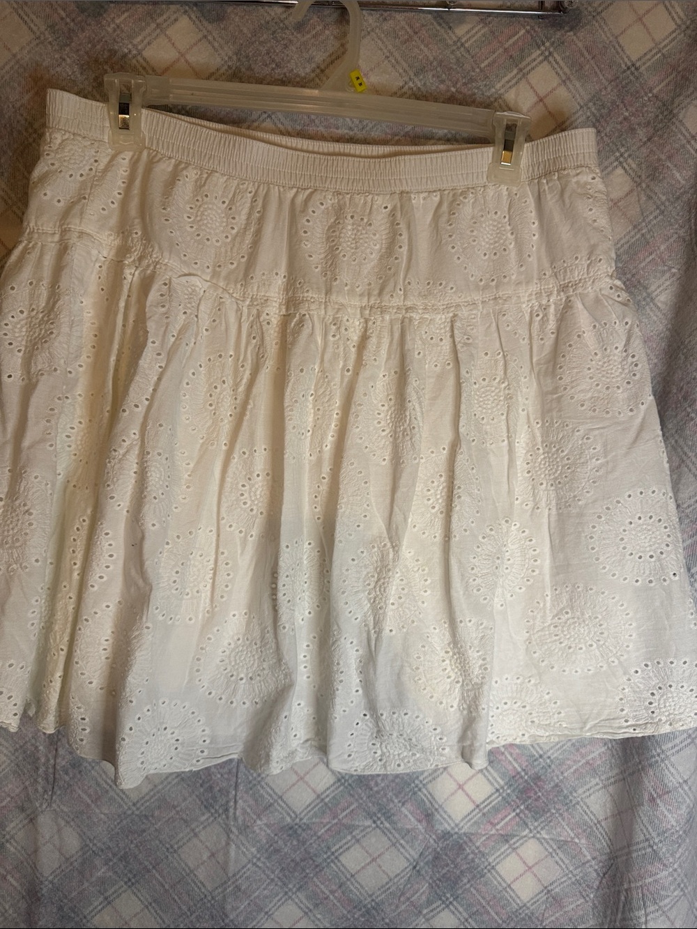 Old Navy White Eyelet Tiered A-Line Skirt